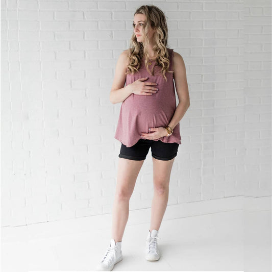 Sasha Maternity and Nursing Tank Top -Heather Rose