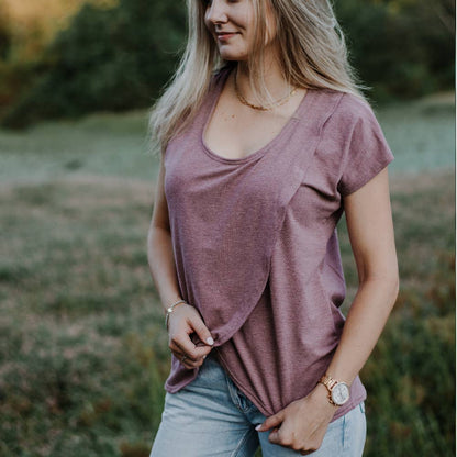 Skyler Short Sleeve- Heather Rose